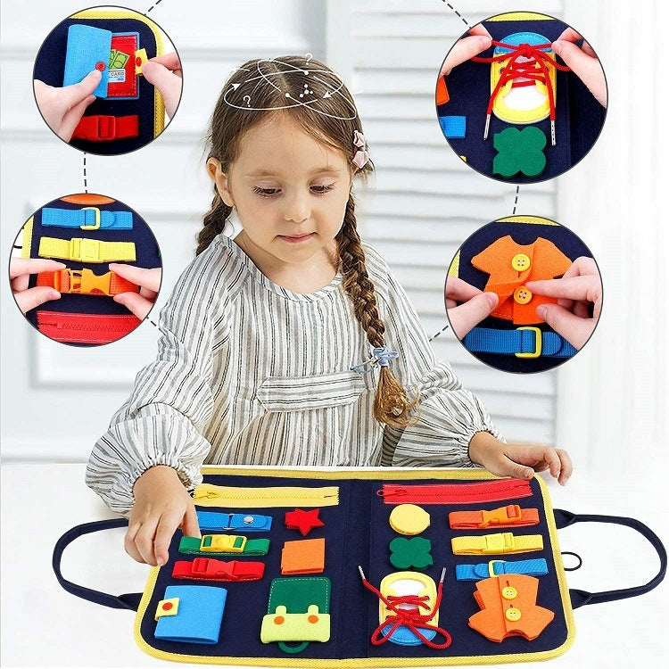 Mind Kiddo® Busy Board Dressing And Buttoning Learning Toy