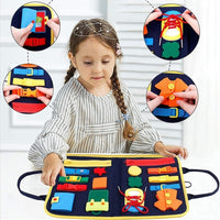 Thumbnail for Mind Kiddo® Busy Board Dressing And Buttoning Learning Toy